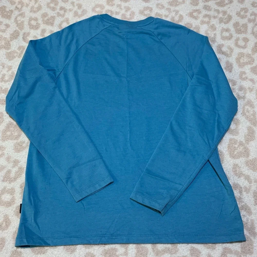 Patagonia Long Sleeve Shirt Blue‎ Bison Graphic Organic Cotton XL Mens